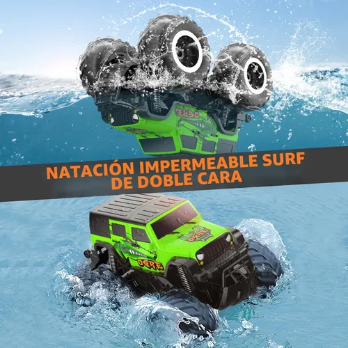 Miniatura 4 de STEMTRON - Coche de control remoto anfibio para niños de 2.4GHz 1:16 todoterreno fuera de carretera, camión monstruo impermeable para niños