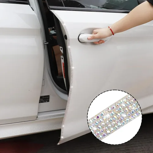 Miniatura 4 de TOMALL Adhesivo para puerta de coche con cristales antiarañazos, parachoques de cristal, tira adhesiva antiarañazos, cristales, protector de AB