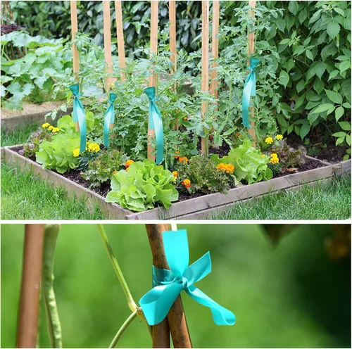 Miniatura 5 de TELENT OUTDOORS Cinta de amarre elástica, 1 pulgada de ancho y 200 pies, reutilizables, para plantas de jardín, cintas verdes para plantas, cinta