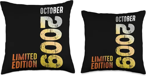 Miniatura 3 de Since October 2009 Retro 2009 Vintage 2009 October Throw Pillow