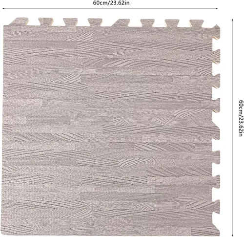 Miniatura 4 de Azulejos de espuma estampada de 0.4 pulgadas de grosor, 24 x 24 pulgadas, 25 piezas, suelo protector estilo grano de madera, para el hogar