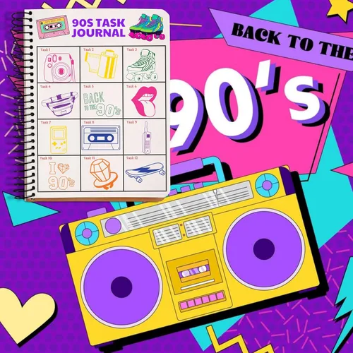 Miniatura 8 de 36 recuerdos de fiesta de los años 90 – 24 tatuajes temporales y 12 sellos – Ideal para decoración de tarjetas de cumpleaños con temática retro