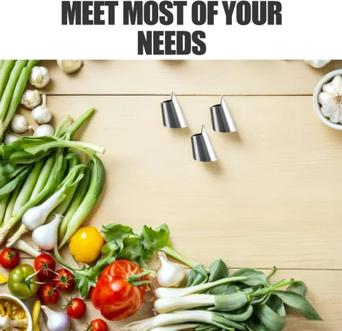Miniatura 9 de Zerodeko 20 protectores de dedos de acero inoxidable para cortar y pelar vegetales, herramienta de cocina para cortar y pelar de forma segura