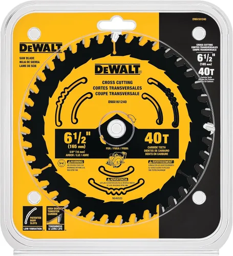Miniatura 8 de DEWALT Hoja de sierra circular, 6 1/2 pulgadas, 40 dientes, para estructura (DWA161240)