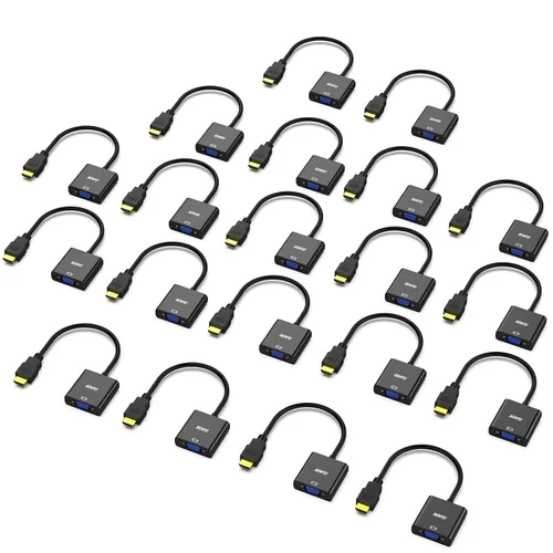Miniatura 9 de BENFEI Adaptador HDMI a VGA, chapado en oro (macho a hembra) para computadora, escritorio, laptop, PC, monitor, proyector, HDTV, Chromebook
