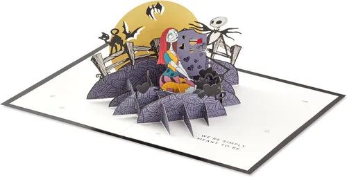 Miniatura 8 de Hallmark Tarjeta desplegable de Nightmare Before Christmas (Jack & Sally) Tarjeta 3D de papel de la firma para aniversario, amor, cumpleaños