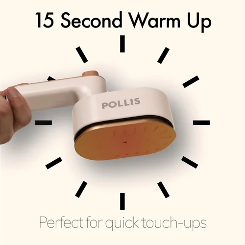 Miniatura 2 de Pollis Plancha y Vaporizador Portátil 2 en 1 para Ropa, Fácil para Viajar y Dormitorio, Diseño Ligero, Tecnología Giratoria de 180 Grados, Tanque