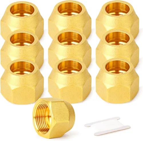 Miniatura 11 de GASHER Adaptador de codo de montaje de tubo de latón de 1/2 pulgada flare x 1/2 pulgada NPT macho Pipe