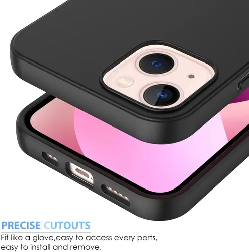 Miniatura 4 de Funda Puxicu para iPhone 13, cubierta protectora de TPU suave mate de diseño delgado para iPhone 13, negra
