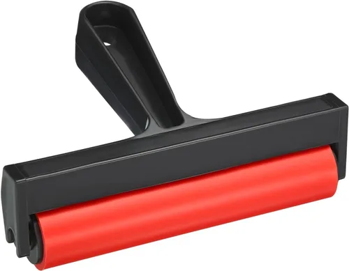 Miniatura 6 de PATIKIL Rodillo de goma de 8 pulgadas, herramientas de rodillo de goma dura antideslizante para papel tapiz, manualidades, impresión, tinta