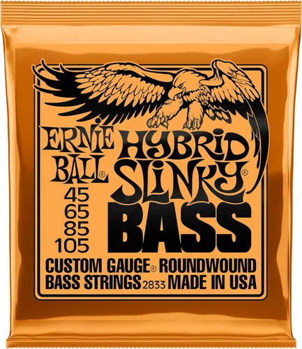 Miniatura 3 de Ernie Ball Cuerdas de Guitarra Bajo Regular Slinky de Níquel Enrollado de 5 Cuerdas, Calibre 45-130 (P02836)
