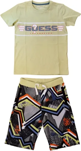 GUESS Pantalones cortos de rizo francés con estampado de logotipo para niños