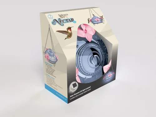 Miniatura 8 de Nature's Way Bird Products ANTHF2-I - Comedero iluminado, antiguo para colibríes, color azul claro/rosa
