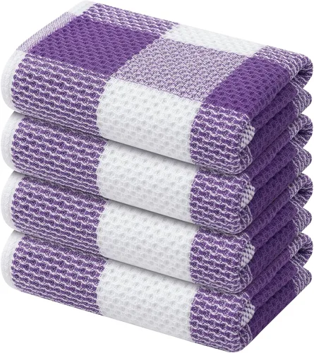 Miniatura 47 de Mordimy Toallas de cocina 100% algodón con tejido de gofre, 13 x 28 pulgadas, paños de cocina súper suaves y absorbentes para secar platos, paquete