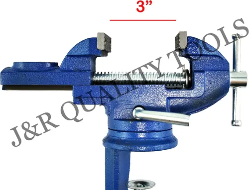 Miniatura 3 de VCT Tornillo de banco con base giratoria de sujeción de 2 pulgadas, soporte portátil para banco de trabajo, hogar, perforación, carpintería