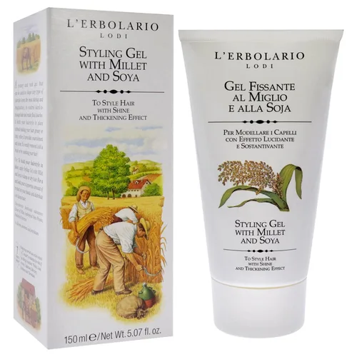 Miniatura 3 de L'Erbolario Gel de peinado de mijo y soja, proporciona nutrición y brillo, efecto espesante, rico gel cremoso, da forma a cualquier tipo de peinado