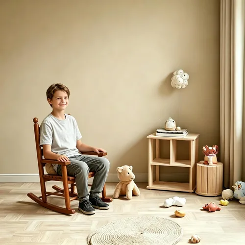Miniatura 2 de Mecedora para niños, mecedora de madera para bebés pequeños, muebles cómodos para exteriores e interiores, sala de lectura, dormitorio, sala