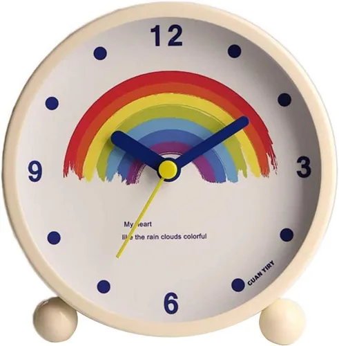 Miniatura 15 de Sherry Nightlight Despertador 4" Redondo Silencioso Despertador Mesita de noche Reloj de viaje sin tictac Beige