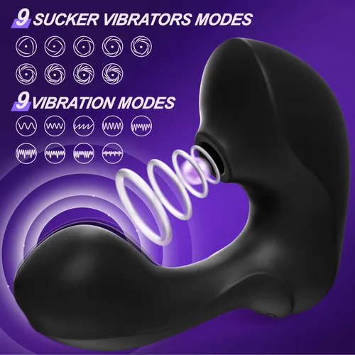 Miniatura 3 de Juguetes sexuales de succión con vibrador para adultos, vibradores de succión de rosa de doble estimulación con 9 modos de vibración y succión