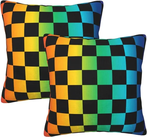 Miniatura 23 de Fiokroo Juego de 2 fundas de almohada cuadradas para sofá, dormitorio, sala de estar, automóvil, 16 x 16 pulgadas