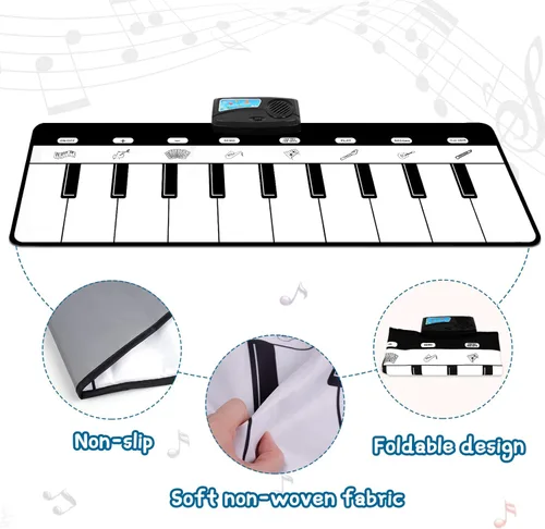 Miniatura 4 de M SANMERSEN Alfombra de Piano, Alfombra Musical para Niños Alfombra de Teclado de Piano de Piso con 8 Instrumentos Sonidos Música Baile Alfombra