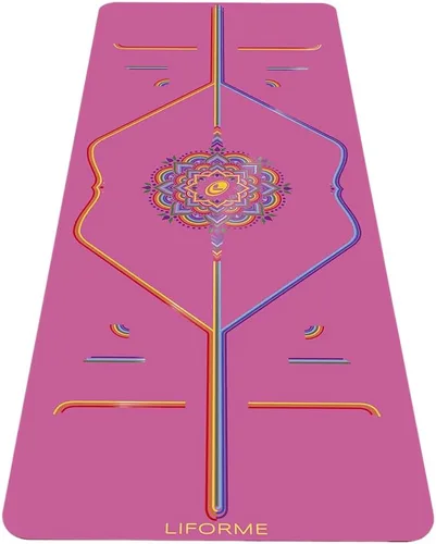 Liforme Esterilla de yoga de viaje – Sistema de alineación patentado, agarre guerrero, antideslizante, ecológico, ultraligero y resistente al sudor,