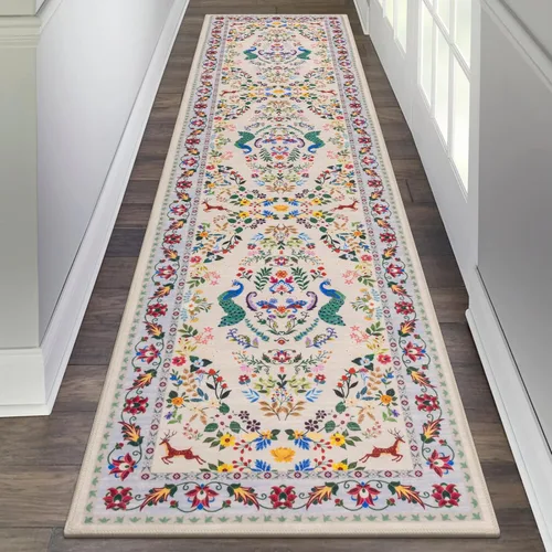 Miniatura 19 de HEBE Alfombra Pasillo 2'x10' Lavable Vintage Desgastada Alfombras de Área Antideslizante Alfombra de Lavandería Boho Alfombras de Piso para Pasillos