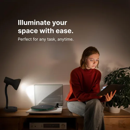 Miniatura 5 de Xtricity Luz LED de escritorio, cuello de cisne ajustable de 360°, lámpara para el hogar y la oficina con bombilla A19 de 7 W, 120 V, interruptor