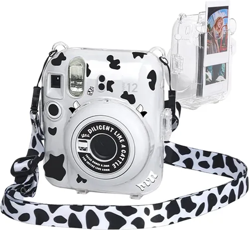Miniatura 10 de Funda transparente Mini 12 con bolsillo para película para cámara instantánea Fujifilm Instax Mini 12, vitrina con correa de hombro ajustable Funda