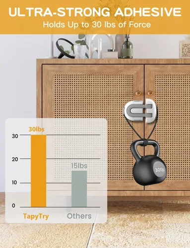 Miniatura 4 de Paquete de 2 cerraduras de gabinete a prueba de bebés, cerradura de gabinete para adultos, [nueva estructura] producto de seguridad para bebés