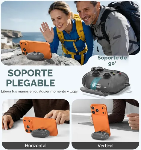 Miniatura 3 de Funda para AirPods Pro 3, con botón presionable, bloqueo de seguridad y soporte para teléfono, funda de regalo divertida para mujeres y hombres