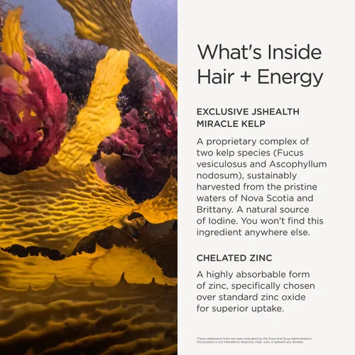 Miniatura 4 de JSHealth Vitaminas Fórmula para el Cabello y Energía - Suplemento de Apoyo para el Cabello y el Cuero Cabelludo con Yodo y Zinc - 30 Cápsulas
