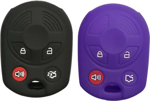 2 piezas Coolbestda funda protectora de goma para llavero con entrada sin llave para Ford Escape Explorer Mustang Transit Fusion Focus Lincoln MKX