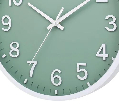 Miniatura 4 de Reloj de pared moderno de 8 pulgadas, funciona con pilas, reloj de pared silencioso sin tictac para sala de estar, dormitorio, cocina, oficina