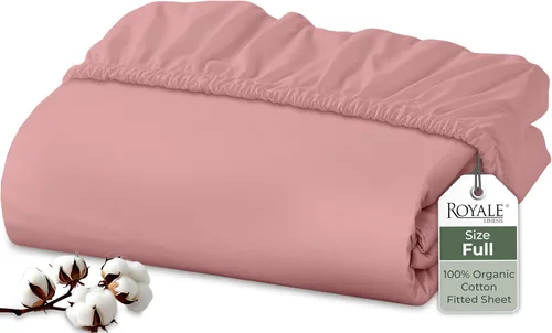 Miniatura 50 de Royale Linens Sábana bajera ajustable de algodón 100% orgánico - Tejido percal - Sábanas bajeras de bolsillo profundo súper suaves - Sábana elástica