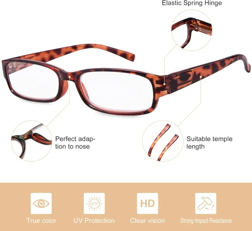 Miniatura 4 de EYEGUARD Readers - Paquete de 4 lentes de lectura para mujer delgados y elegantes con hermosos patrones para mujer, 2.50 Lente de lectura normal Mix1