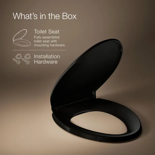 Miniatura 10 de KOHLER 4733-RL-7 Glenbury ReadyLatch - Asiento de inodoro alargado con cierre silencioso, asientos de inodoro con cierre suave, color negro