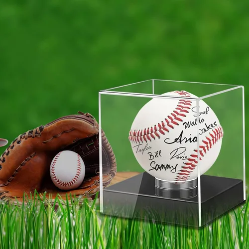 Miniatura 6 de Estuche de béisbol acrílico para exhibición, cubo de exhibición de béisbol con protección UV, estuche transparente de béisbol con autógrafo, vitrina