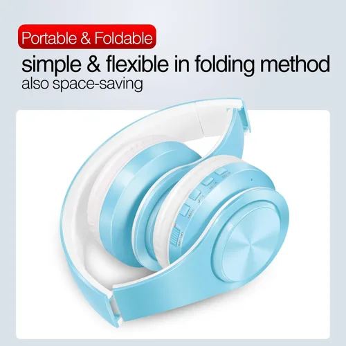 Miniatura 6 de RAT TAIL V5.0 Auriculares Bluetooth sobre la oreja, auriculares estéreo inalámbricos y con cable plegables micro SD/TF, FM para teléfono celular
