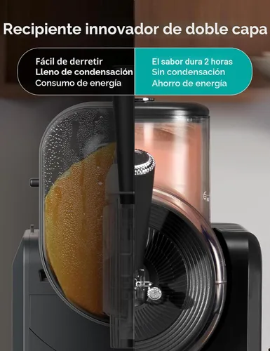 Miniatura 6 de HiCOZY Máquina de Granizados F3 y Máquina de Helados Suaves, Sin Necesidad de Hielo, Autolimpiante, 5 Configuraciones Preestablecidas para Helados