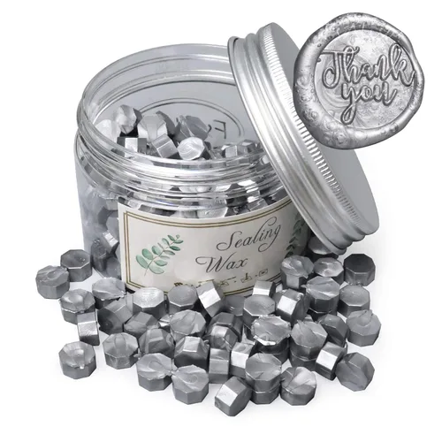 Miniatura 13 de FsAlisa Cuentas de sellado de cera, 200 cuentas octágonas de sellado de cera para sellado de cera, perfectas para adornar invitaciones de boda, Azul