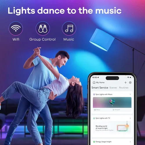 Miniatura 6 de Bombilla Inteligente Linkind Matter, 1100LM 75W Bombillas Inteligentes que Funcionan con Alexa/Apple Home/Google Home/SmartThings, Bombillas LED