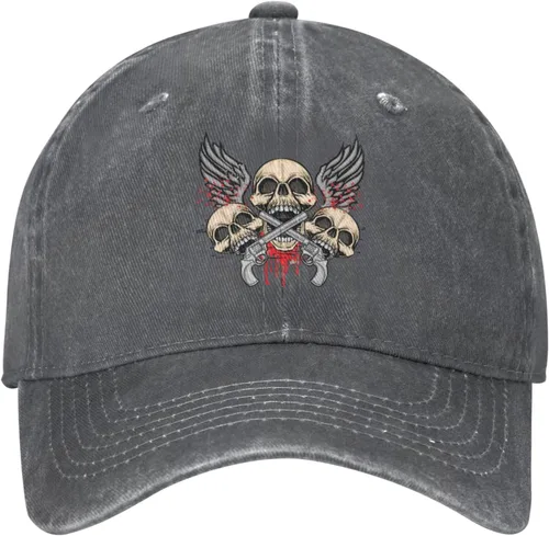 Miniatura 2 de Cowboy Hat Trendy Hats for Man and Women Djustable Four Season Outdoor Baseball Cap of Hell Skull with Angel Deep Heather