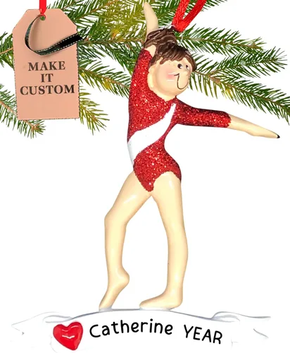 Miniatura 11 de Adorno de gimnasia personalizado 2026 Adornos de Navidad deportivos grabados con láser para árbol Regalo de recuerdo personalizado para niña