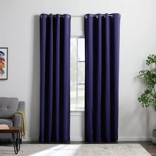Miniatura 17 de Linenspa Juego de 2 paneles de cortinas 100% opacas, cortinas azul marino de 63 pulgadas de largo, aislamiento térmico, reducción de ruido
