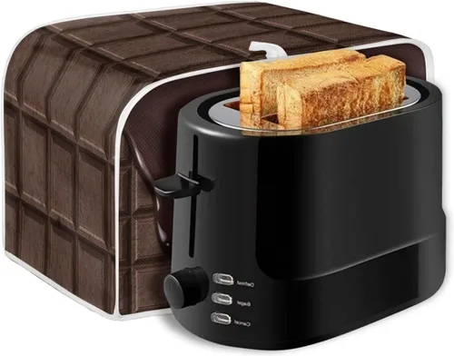 Miniatura 7 de chaqlin Cubierta para tostadora con estampado de chocolate, 2 rebanadas, resistente a las manchas, cubierta para horno de pan de diseño divertido