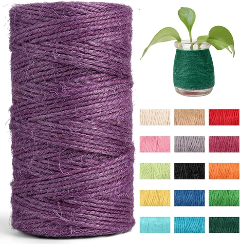 Miniatura 12 de JeogYong Cuerda de yute de 0.079 pulgadas, 328 pies de grosor, cuerda de yute natural de 3 capas para manualidades, envoltura de regalos, embalaje