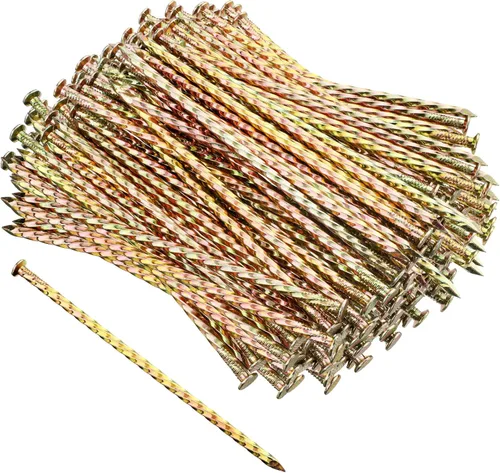 Sadnyy 100 estacas de césped artificial, estacas de metal para bordes de paisaje, estacas galvanizadas en espiral para jardín, estacas de suelo para