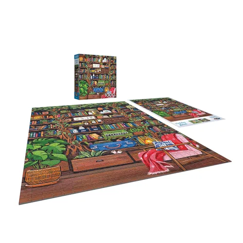 Miniatura 3 de RoseArt - Hobby Haven - Rompecabezas de 1000 piezas para adultos de estantería - Perfecto para entusiastas de la lectura