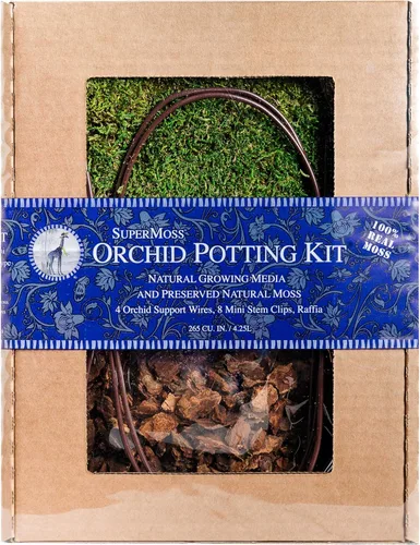 Miniatura 10 de SuperMoss (90509) Kit para macetas de orquídeas, juego completo de cuidado de orquídeas con musgo preservado, corteza de orquídea, clips florales